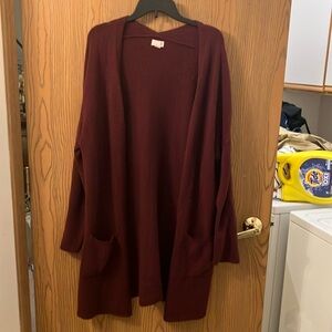 Mauve open cardigan XXL.